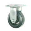 Faultless Rigid Plate Caster 3418-5 5"" Mold-On Rubber Wheel