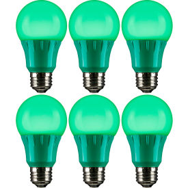 Sunlite® LED A19 Colored Light Bulb E26 Base 3W 130 Lumens Green Pack of 6