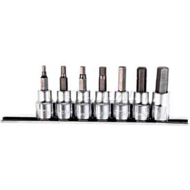 Hex Bit Set Fractional 3/8"" Drive 7 Pieces