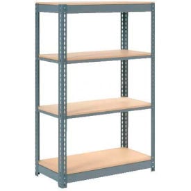 Global Industrial 4 Shelf Heavy Duty Boltless Shelving Starter 36""Wx12""Dx72""H Wood Deck USA