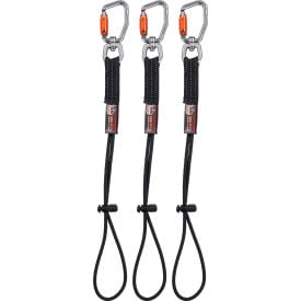 Ergodyne® Squids 3714 Tool Tail Lanyard with Elastic Cinch Loop 10 lb. Cap. Black Pack of 3