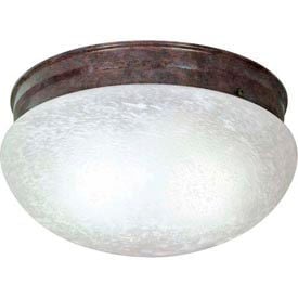 Satco 76-676 2 Light - 12"" - Flush Mount - Large Alabaster Mushroom  Old Bronze