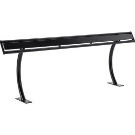 Global Industrial™ 8' Leaning Rail In-Ground/Surface Mount Black