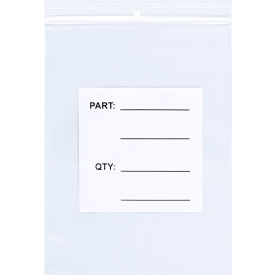 Global Industrial™ Reclosable Poly Parts Bags with Hang Hole 2""W x 3""L 4 Mil Clear 1000pk