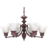 Nuvo 60/358 Empire-6 Light Chandelier Alabaster Bell Old Bronze 26""W X 14""H