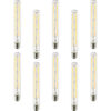 Sunlite® LED T10 Tubular Filament Light Bulb E26 Base 6W 570 Lumens 2200K Amber Pk of 10