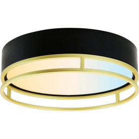 Sunlite® LED Double Round Decorative Light Fixture 20W 30/40/50K 120V 13""L Black/Gold
