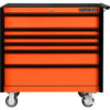 Extreme Tools DX Roller Cabinet 6 Drawers 41""W x 25""D x 41-13/16""H Orange with Black Drawer Pulls