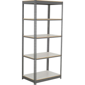 Global Industrial 5 Shelf Standard Duty Boltless Shelving Starter 36""Wx18""Dx96""H Laminate Deck