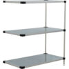 Nexel® 3 Shelf Galvanized Steel Solid Shelving Unit Add On 24""W x 24""D x 54""H