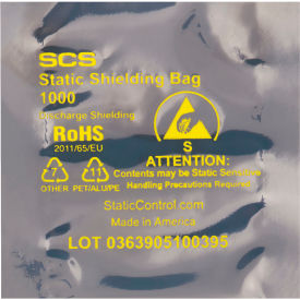 Global Industrial™ Open End Static Shielding Bags 4""W x 7""L 2.8 Mil Transparent 100/Pack