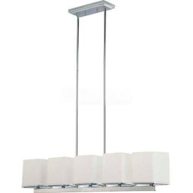 Nuvo 60/4091 Bento-5 Light Island Pendant Satin White Polished Chrome-5.625""W X 42""H