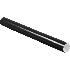 Global Industrial™ Mailing Tubes with Caps 2""Dia. x 20""L 0.060"" Thick Black 50/Pack