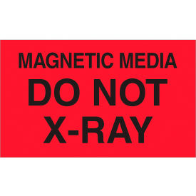 Tape Logic® Labels w/ ""Magnetic Media Do Not..."" Print 5""L x 3""W Fluorescent Red Roll of 500