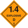 Tape Logic® D.O.T. Hazard Labels ''Explosive - 1.4D - 1''4""L x 4""W Orange/Black Roll of 500