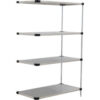 Nexel® 4 Shelf Stainless Steel Solid Shelving Unit Add On 48""W x 24""D x 63""H