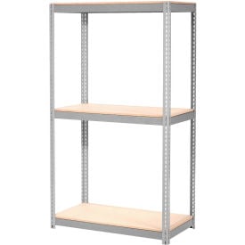 Global Industrial 3 Shelf Heavy Duty Boltless Shelving Starter 36""Wx18""Dx84""H Wood Deck USA