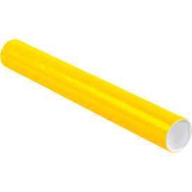 Global Industrial™ Mailing Tubes with Caps 3""Dia. x 24""L 0.070"" Thick Yellow 24/Pack