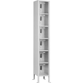 Global Industrial 6-Tier 6 Door Clear View Locker Digital Lock 12""W x 15""D x 78""HGray Assembled