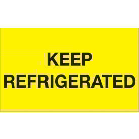 Tape Logic® Labels with ""Keep Refrigerated"" Print 5""L x 3""W Fluorescent Yellow Roll of 500