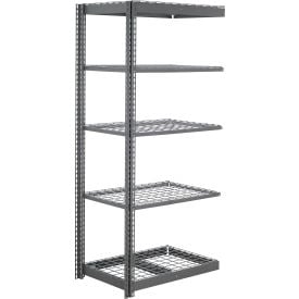 Global Industrial 5 Shelf Standard Duty Boltless Shelving Add On 48""W x 12""D x 84""H Wire Deck