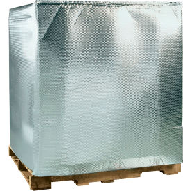 Global Industrial Cool Barrier Bubble Pallet Covers 48""Wx40""Dx48""H 187.5 Mil Silver 5PK