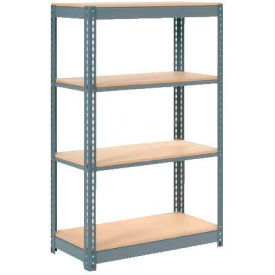 Global Industrial 4 Shelf Heavy Duty Boltless Shelving Starter 48""Wx12""Dx72""H Wood Deck USA
