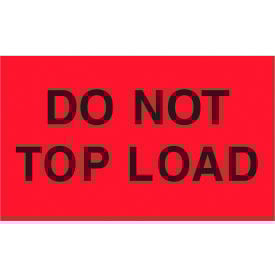 Tape Logic® Labels with ""Do Not Top Load"" Print 5""L x 3""W Fluorescent Red Roll of 500