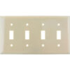 Sunlite® Toggle Switch Plate 4-Gang Ivory Pack of 12