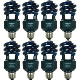 Sunlite® Compact Fluorescent Spiral Light Bulb E26 Base 20W Black Pack of 8