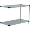 Nexel® 2 Shelf Galvanized Steel Solid Shelving Unit Add On 54""W x 18""D x 34""H