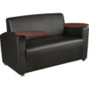 Regency Supernova Lounge Cushioned Vinyl Tablet Arm Loveseat 56""W x 29""D x 33""H Black/Java