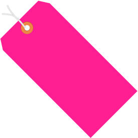 Global Industrial Shipping Tag Pre-Strung #6 5-1/4""L x 2-5/8""W Fluorescent Pink 1000/Pack