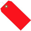 Global Industrial Plastic Shipping Tag Pre-Wired 6-1/4""L x 3-1/8""W Red 100/Pack