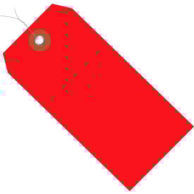 Global Industrial Plastic Shipping Tag Pre-Wired 6-1/4""L x 3-1/8""W Red 100/Pack