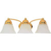 Nuvo 60/350 Empire-3 Light Vanity & Wall Alabaster Polished Brass 20.5""W X 6.125""H