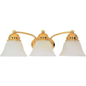 Nuvo 60/350 Empire-3 Light Vanity & Wall Alabaster Polished Brass 20.5""W X 6.125""H