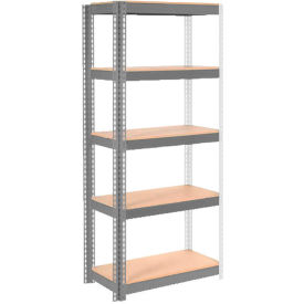 Global Industrial 5 Shelf Heavy Duty Boltless Shelving Add On 36""Wx18""Dx60""H Wood Deck USA