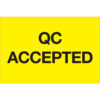Tape Logic® Paper Labels with ""QC Accepted"" Print 3""L x 2""W Fluorescent Yellow Roll of 500