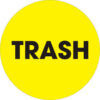 Tape Logic® 2"" Dia. Round Paper Labels with ""Trash"" Print Fluorescent Yellow Roll of 500