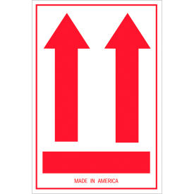 Tape Logic® Labels with ""Inside Packages Comply..."" Print 6""L x 4""W Red/White Roll of 500