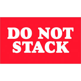 Tape Logic® Labels with ""Do Not Stack"" Print 5""L x 3""W Red/White Roll of 500