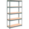 Global Industrial 5 Shelf Heavy Duty Boltless Shelving Starter 48""Wx12""Dx96""H Wood Deck USA