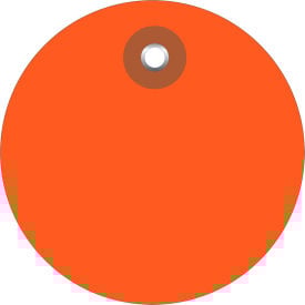 Global Industrial Plastic Circle Tag 3"" Dia. Orange 100/Pack