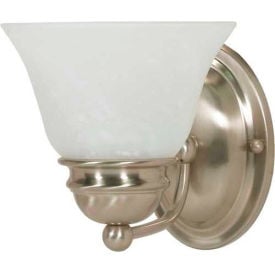 Nuvo 60/340 Empire-1 Light Vanity & Wall Alabaster Brushed Nickel 6.25""W X 6.5""H