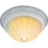 Satco 76-129 3 Light - 15"" - Flush Mount - Frosted Melon Glass  Textured White