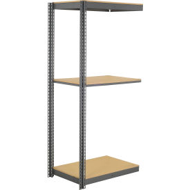 Global Industrial 3 Shelf Standard Duty Boltless Shelving Add On 48""W x 12""D x 72""H Wood Deck