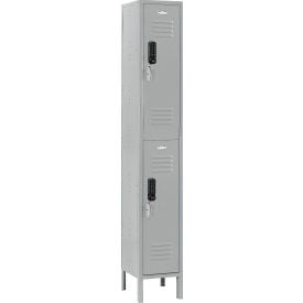 Global Industrial™ 2-Tier 2 Door Digital Locker 12""Wx18""Dx78""H Gray Unassembled