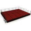 NPS® 16' x 20' Stage Package 16"" Height Red Carpet Black Shirred Pleat Skirting