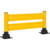 Global Industrial™ 6' Steel Guard Rail with 6"" Dia. Rebounding Bollards Yellow